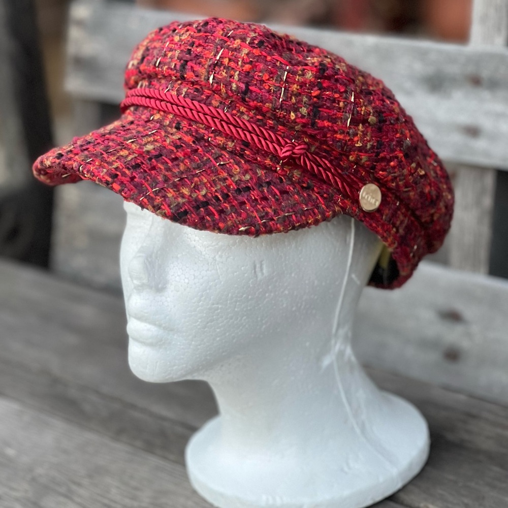 TRINA TURK Pink tweed newsboy hat - Picture 2 of 7